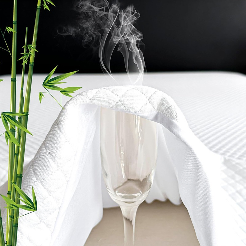 Cotton Fiber 3D Air Layer Hypoallergenic TPU Waterproof Mattress Protector Cover Bed Sheet