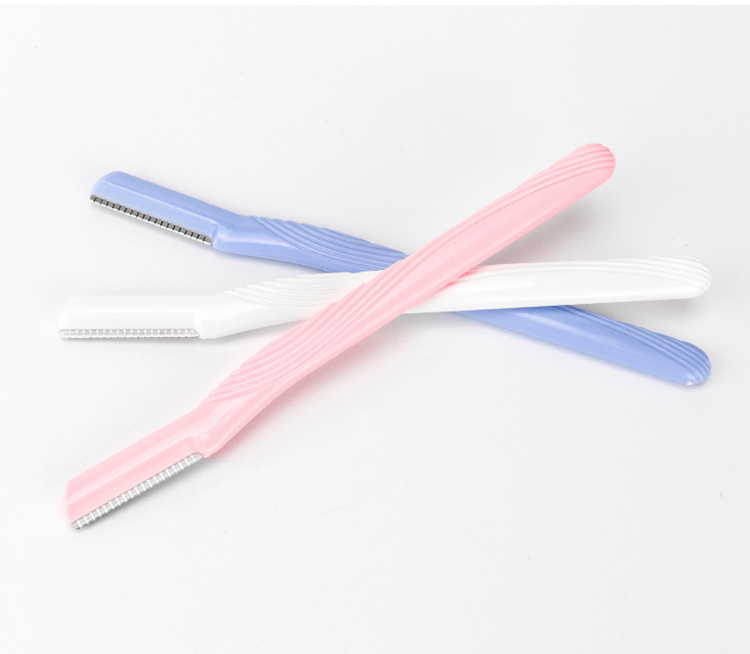 Eco-Friendly Plastic Handle Hair Removal Trimmer 3 Pieces of Beauty Eyebrow Trimmer Razor Set