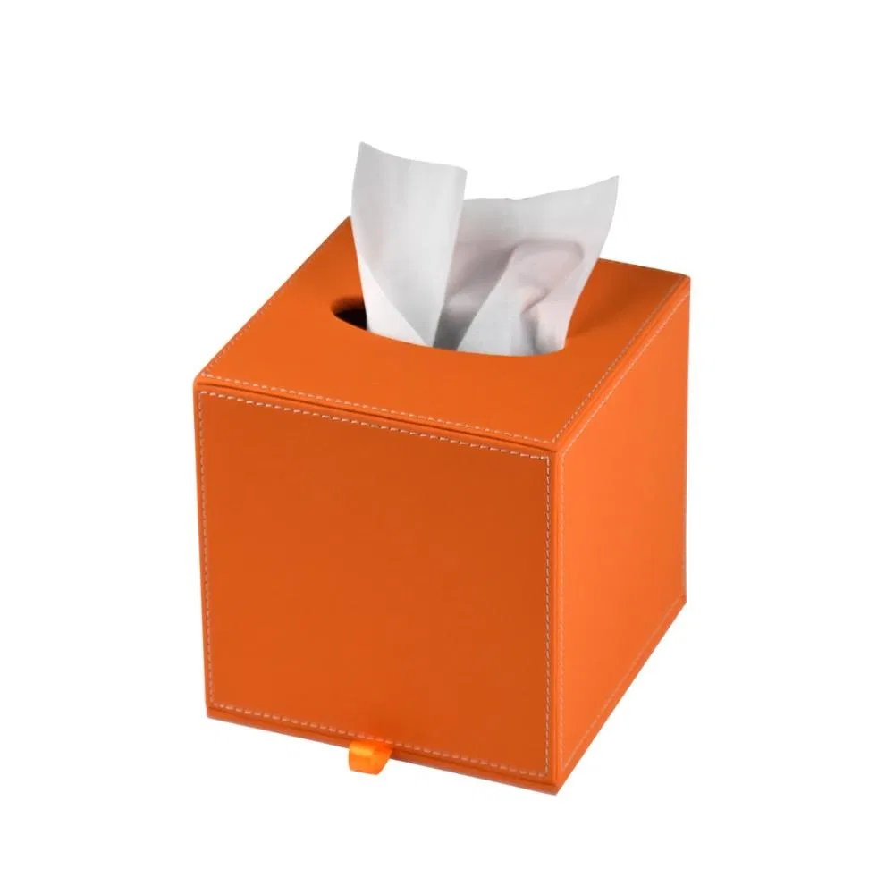 2023 Dongguan Wholesale Leather Square Facial Tissue Boxes for Home