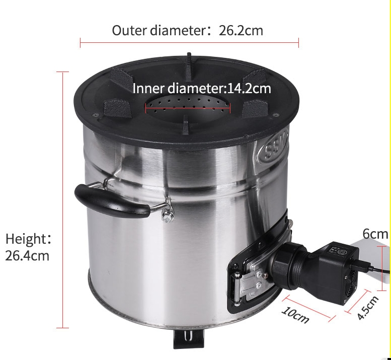Power Bank Powered Cookstove Pellet Charcoal Fuel Stove