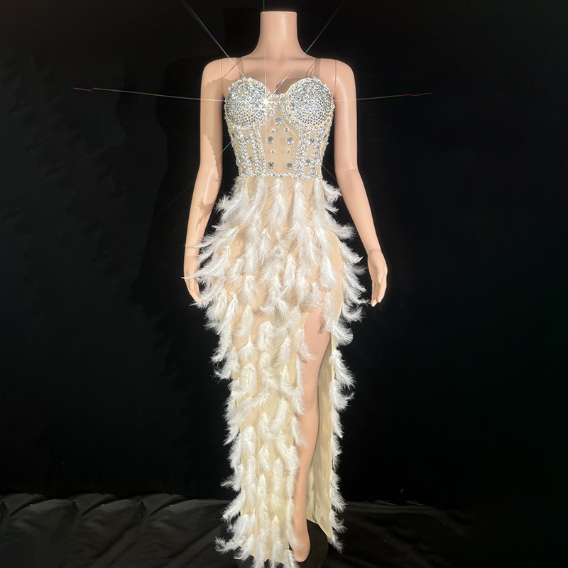 Платье женское с перьями для вечеринки