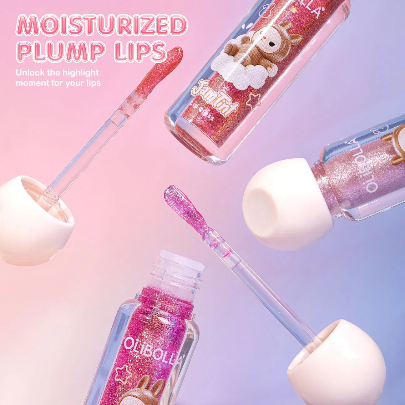 Wholesale Cosmetics Waterproof Long Lasting Private Label Vegan Organic Glitter Lipgloss