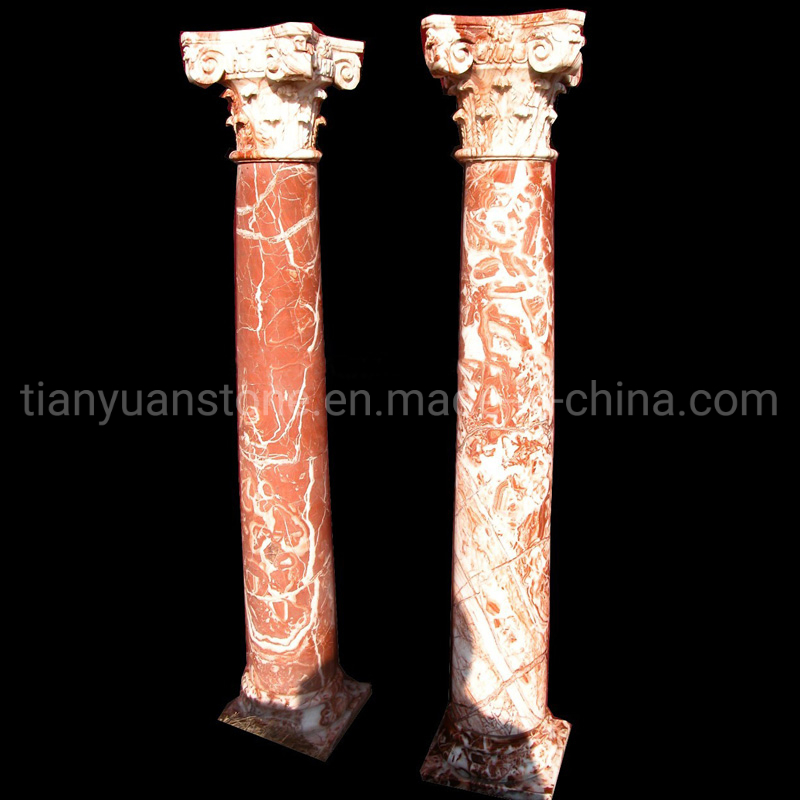 White Carved Marble Stone Roman Column