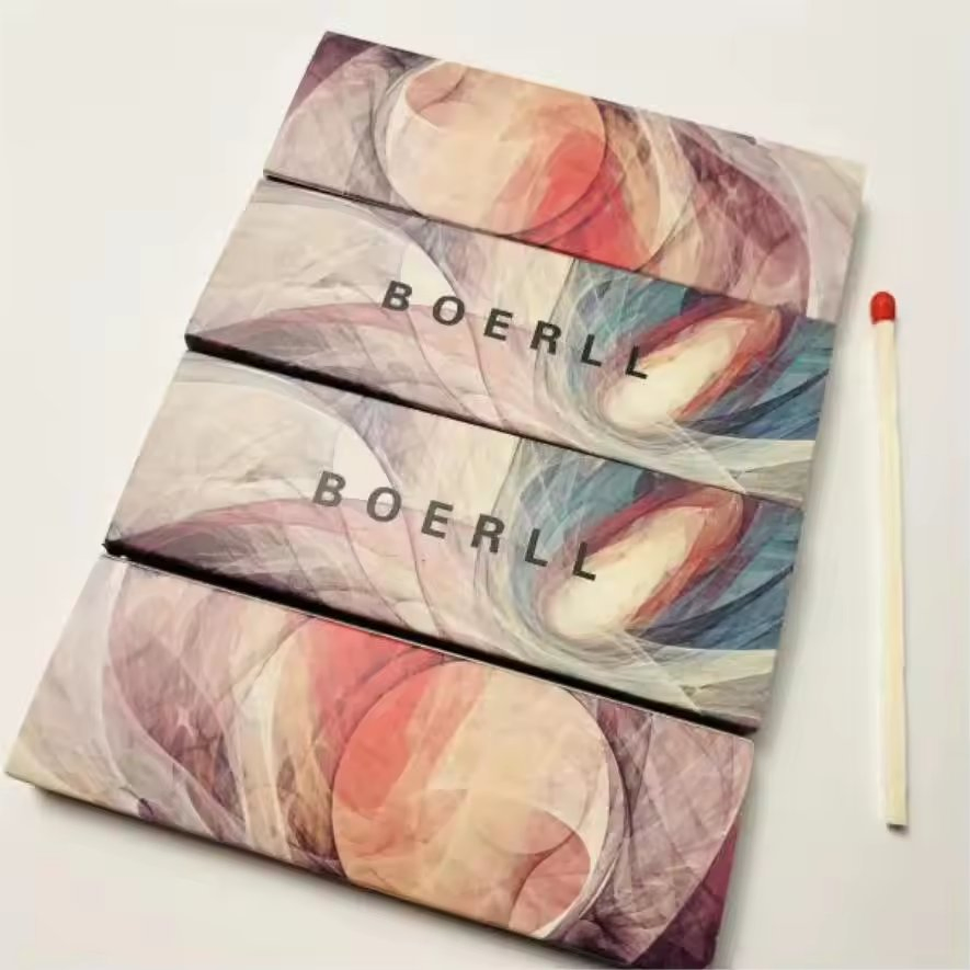 Boxed Artistic Candle Colorful Boxed Matches Special Wooden Stick Match White Paper Matchbox