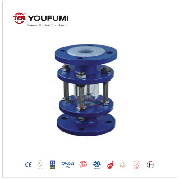 DIN PFA Lined Sight Glass