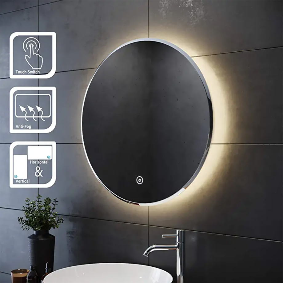 Super Mall Wholesale Waterproof Illuminated Smart LED Bathroom Frameless Mirror with Light