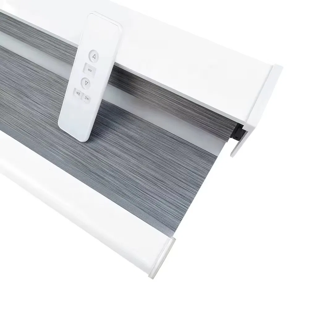 Hotel Blackout Design Motorized Remote Control Electric Blinds Blackout Zebra Roller Blind