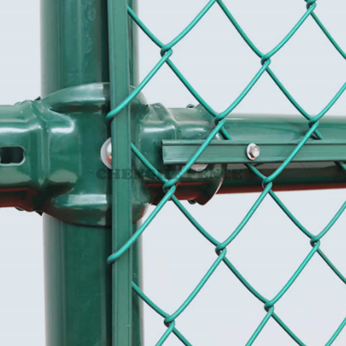 School Playground & Sports Stadium Protective Net Fence Metal Basketball & Football Field Court Sports Stadium Barrier PVC Coated Green Metal Chain Link Fence