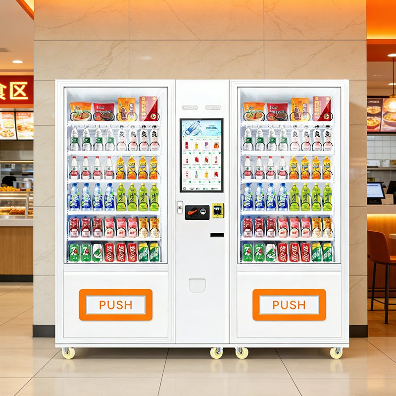 Smart Glass Front Beverage Snack Vending Machine with Cash Coin Card Payment