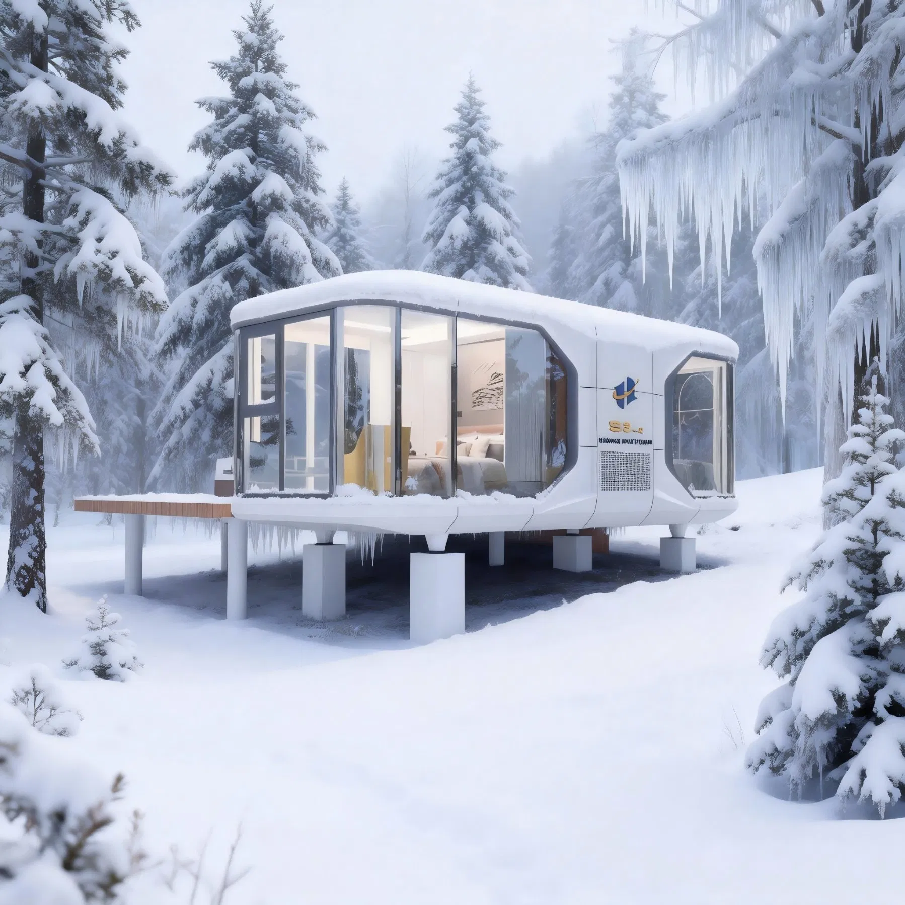 Luxury Outdoor Capsule Cabin, Prefab Modular Tiny House for Glamping Camps and Eco Hotels
