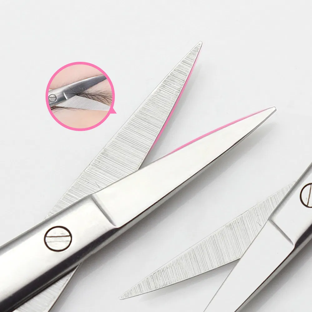 Stainless Steel Beauty Eyelash Barber Beard Scissors Colorful Makeup Eyebrow Nose Hair Cutting Trimmer