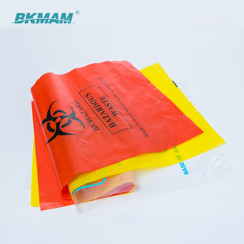 Chemical Waste Prevention Yellow Biohazard Bag with Safety Sign on Bags