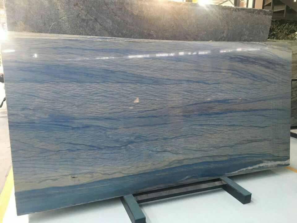 Quartzite Azul Macaubas Azul Bahia Fusion Sodalite Blue Amazonita Green White Macaubas Blue Roma Patagonia Polished Slabs
