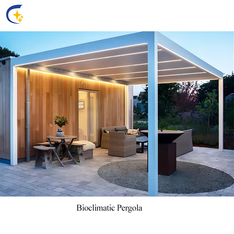10X10 Pergola Bioclimatic Blackout Retractable Canopy Louvre PVC Fabric Awning Pergola