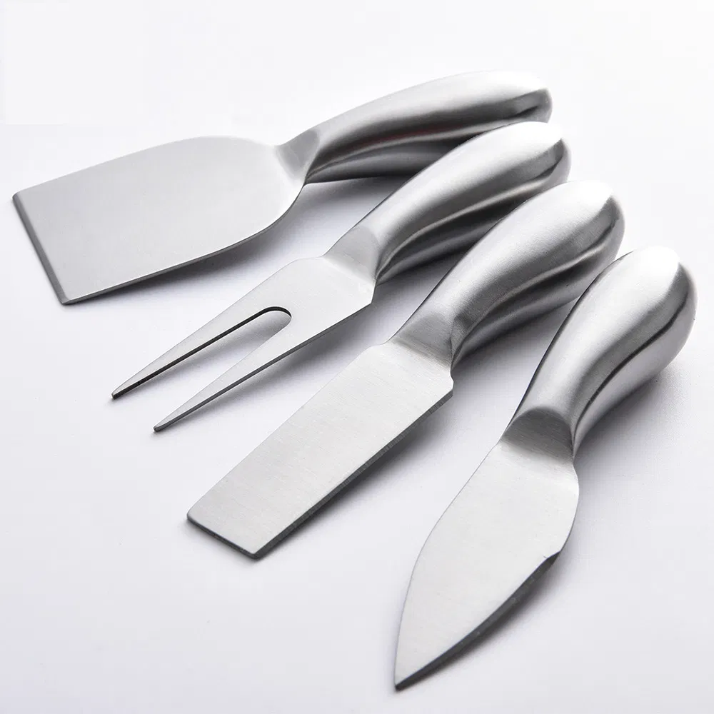 Complete Stainless Steel Cheese Buffet Colander Serving Cutter Fork Knives Collection 6-Piece Cheese Knife Set