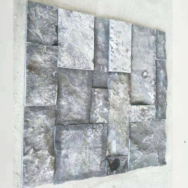 Chinese Bluestone Wall, Chinese Blue Limestone Split Face Wall Stone
