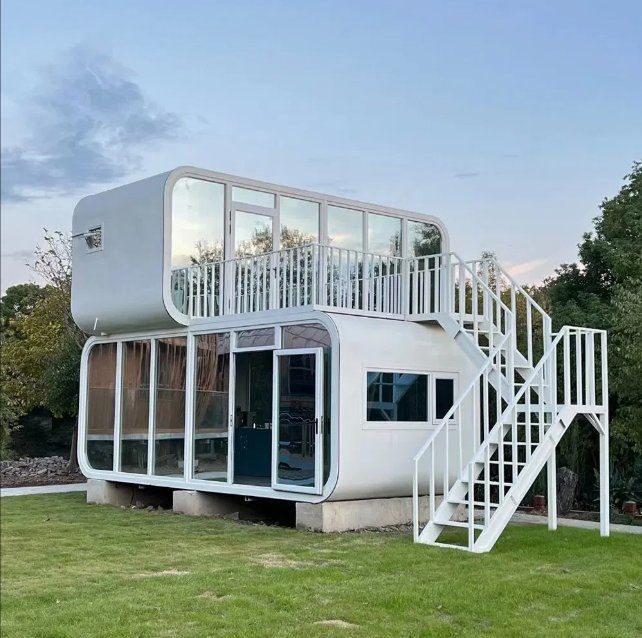 Camp Prefab Capsule Tiny Cabin Mobile Prefabricated Modern Capsule Homes Apple Cabin House