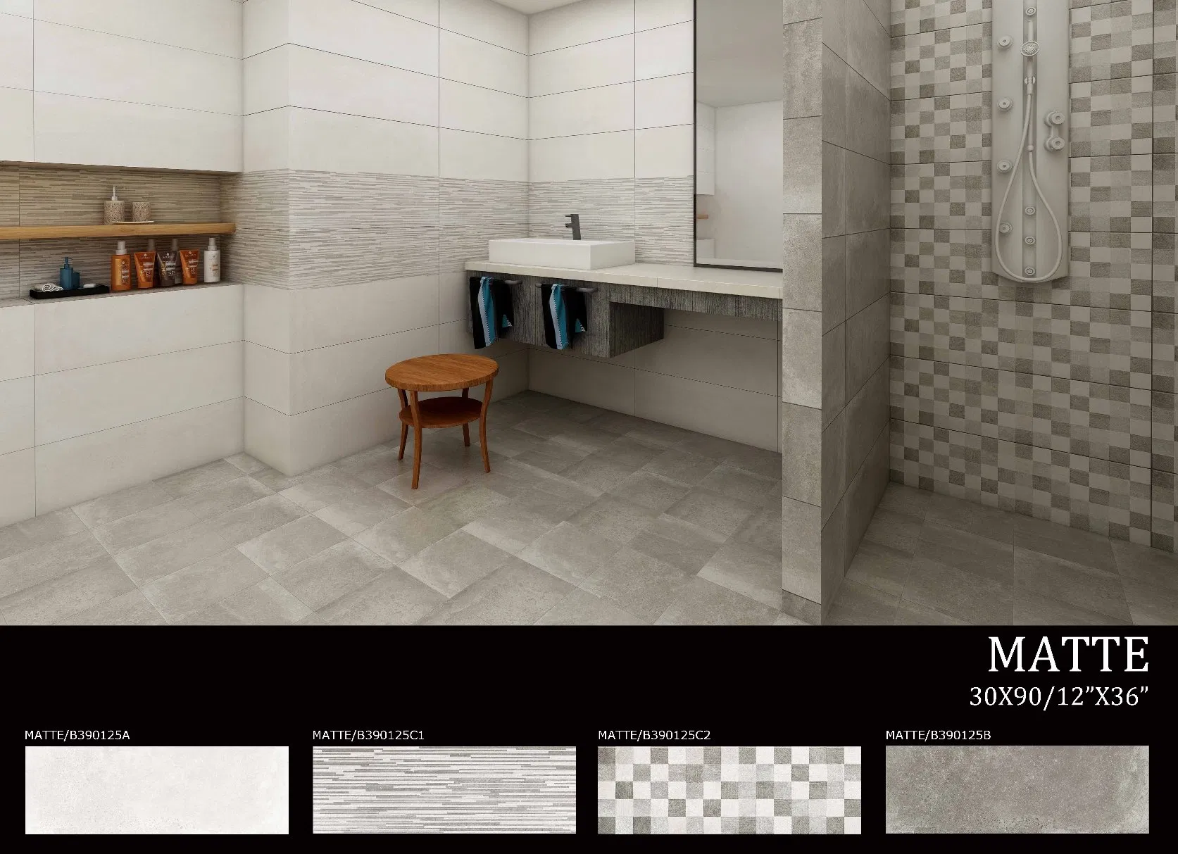 Hot Sell Foshan Building Material 300*900mm Glazed Ceramic bathroom Wall Tile Decoration