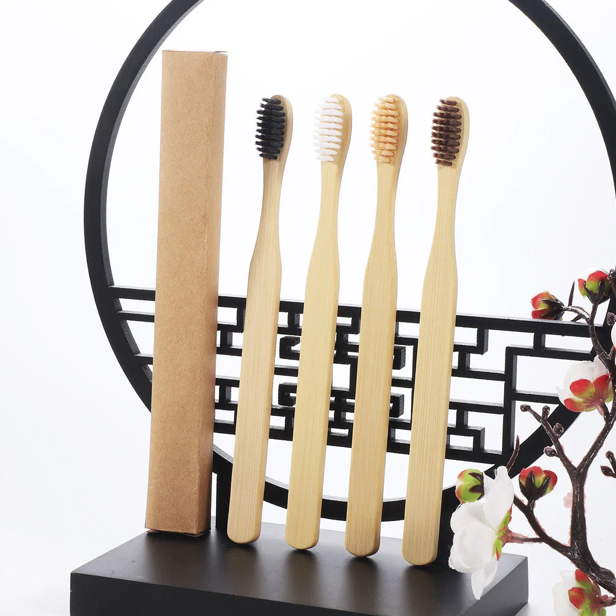 Wooden Toothbrush, Original Bamboo, Ecological Square Handle, Bamboo Toothbrush, Soft Bristle Toothbrush