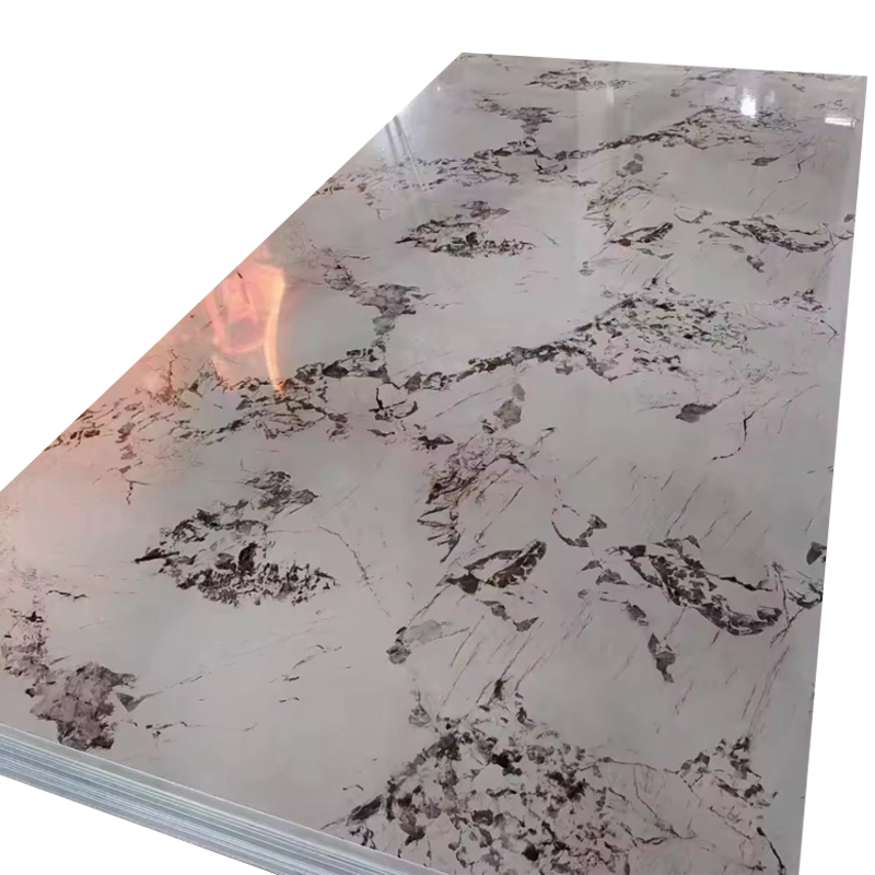 100% Recyclable High Gloss 4X8 Construction-Decoration Wall Covering Panels PVC/UV Marble Sheet