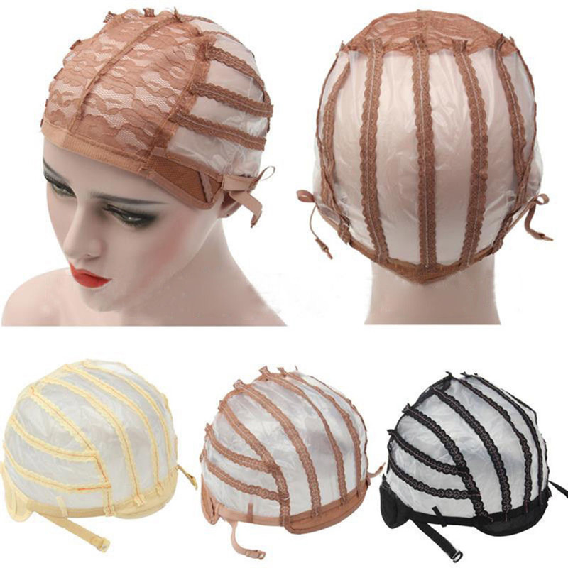 High Quality Wig Cap Making Wigs Straps Breathable Mesh Weaving 3 Styles Black Beige Brown