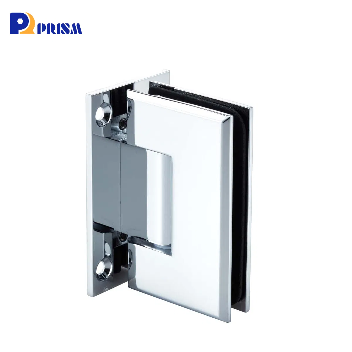 Heavy Duty Brass Chrome Plated Bathroom Glass Door Hinges 90° Wall Mounted -Beveled Edges
