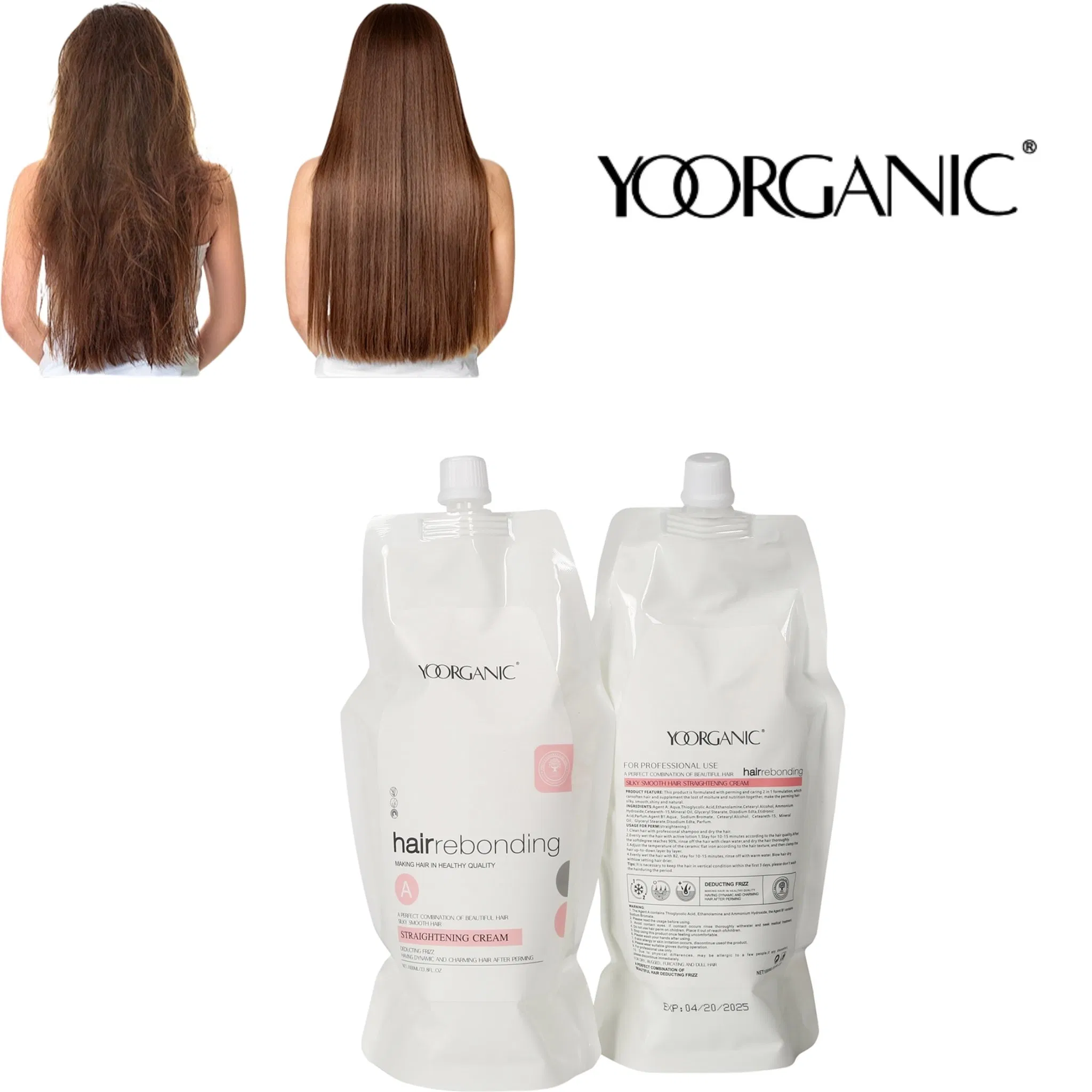 1000ml Non Allergic Best Hair Rebonding Brands Straight Perm Cream for Professional Salon