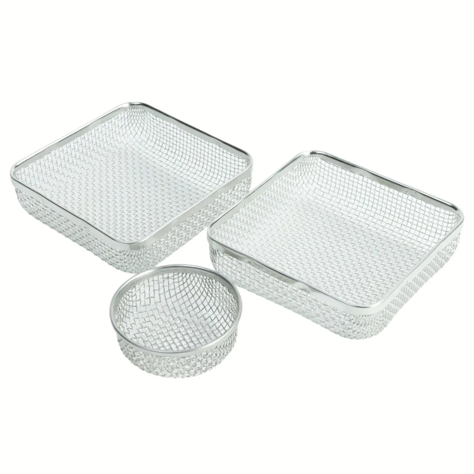 Durable High-Quality Customizable Kitchen Woven Stainless Steel Drain Storage Wire Basket