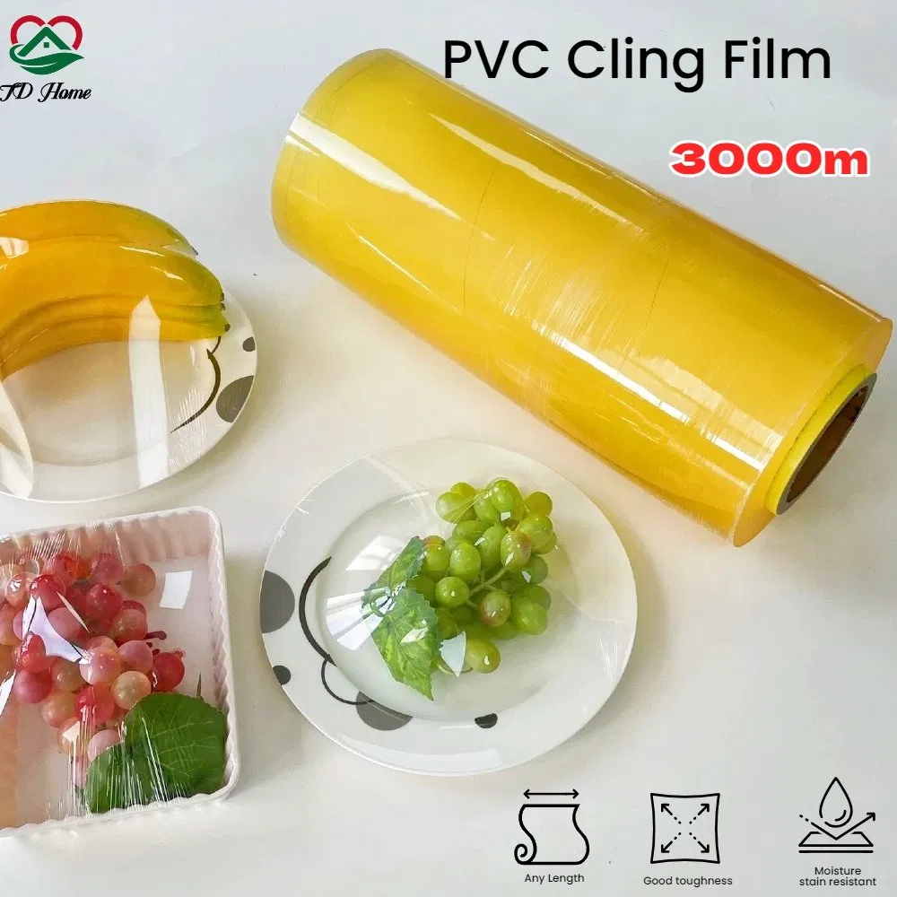 Custom Wholesale 3000m PVC Jumbo Roll Packing Stretch Wrap Cling Film