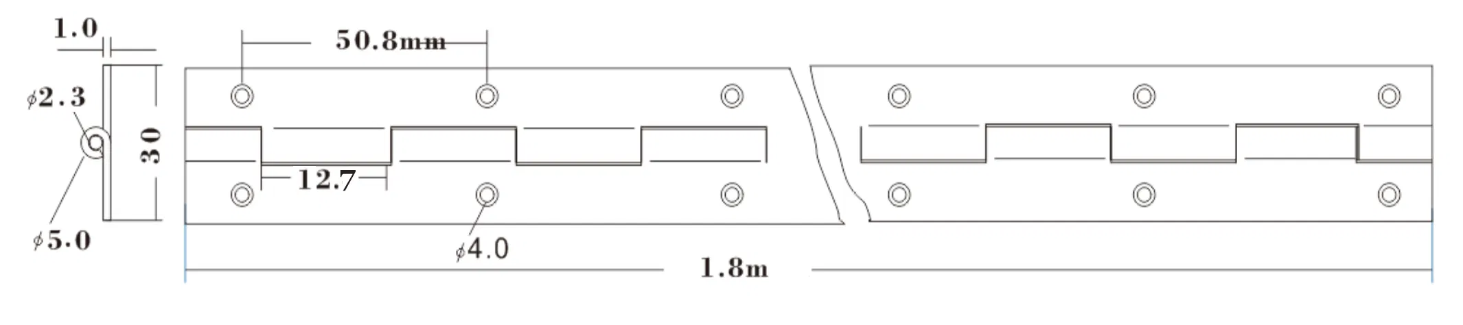 E-Star Stainless Continuous Piano Hinge