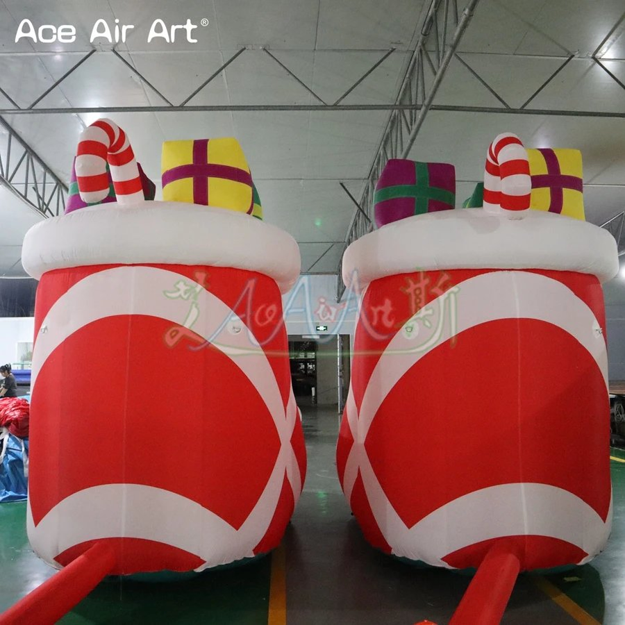 3mh Inflatable Christmas Boots Santa Claus Shoes Inflatable Gifts Stockings Christmas Decorations