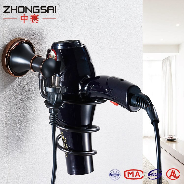 Royal Bathroom Brass Bathroom Accessories Wall Mounted Antique Black Hair Dryer Holder