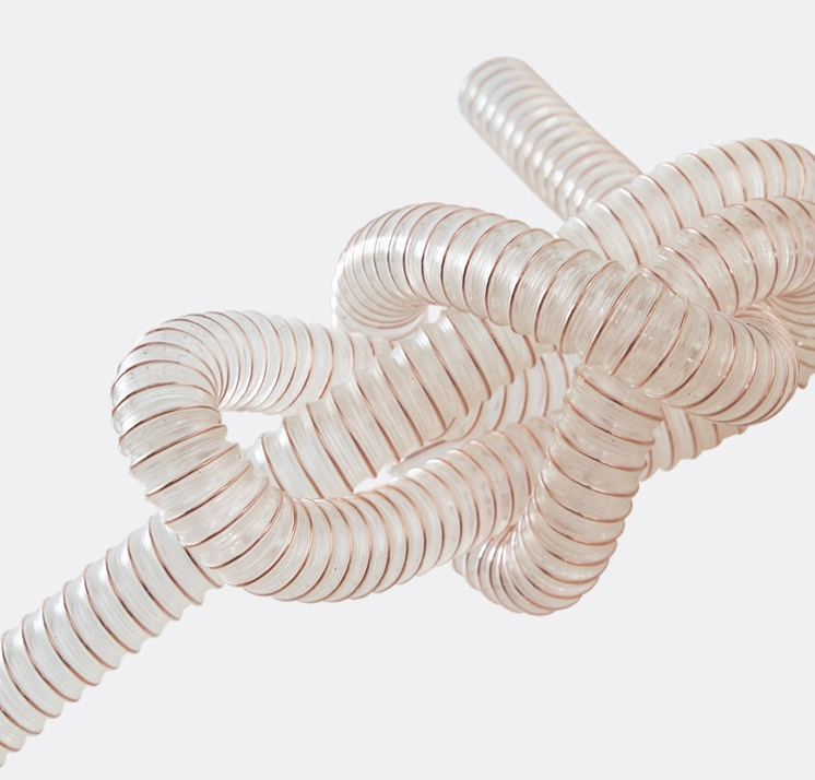 Flexible Plastic Air Duct Cleaning Tubing Transparent PU Steel Wire Duct Hose