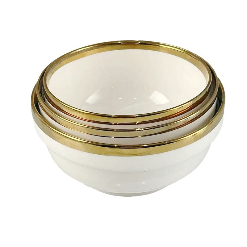 4/5/6/7/8 Inch Hb Bowl with Golden Line Porcelain Ceramics Tableware