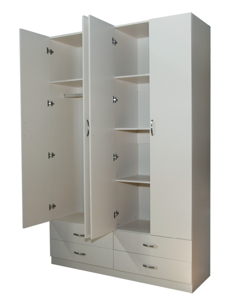 Шкаф для спальни деревянный раздвижной с ящиками 4 двери