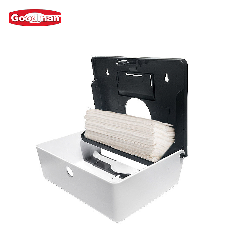 Custom Simple Black Napkin Holder Tissue Storage Box for Public Toilet Restroom Hotel Plastic Wall Mounted Tissue Boxes