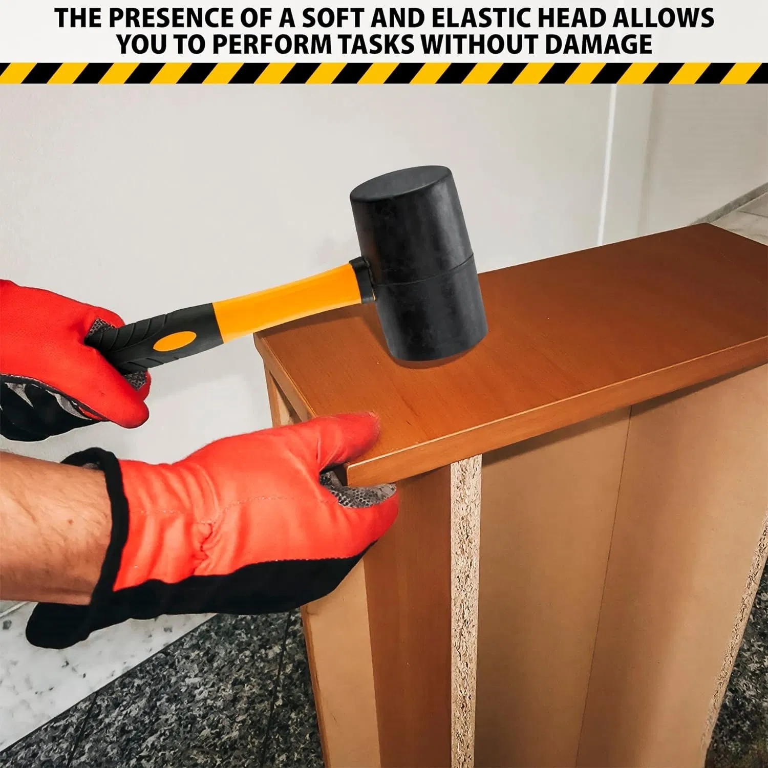 Professional Custom TPR Handle Hammer Double Color Rubber Mallet Hammer