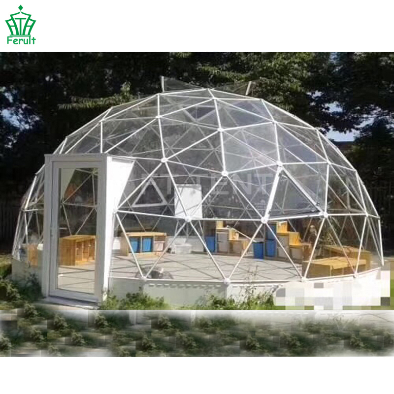 Clear PVC Steel Dome House Geodesic Restaurant Dining Room Coffee Shop Tents