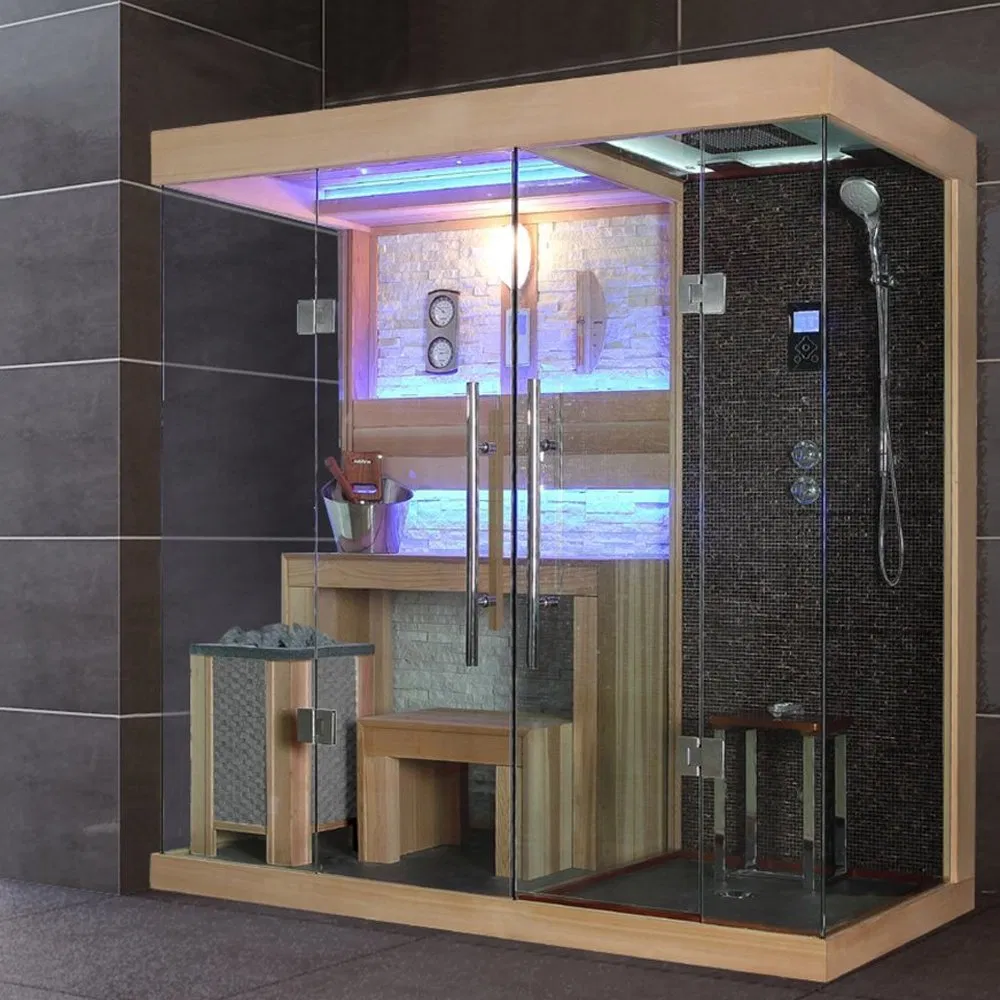 Hight Quality Dry and Wet Massage 2 Person Steam Shower Sauna Combination Sauna Shower Room