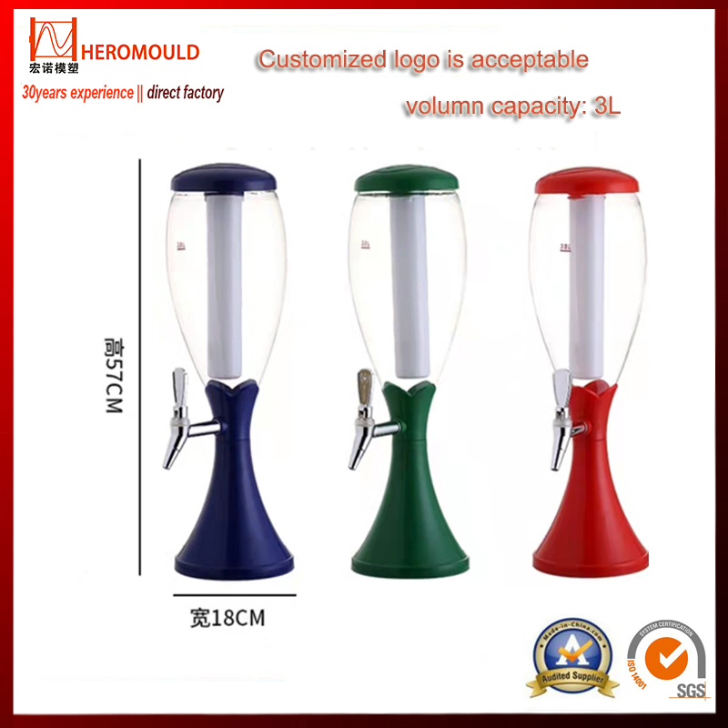 Brilliant Beer Cannon Beer Tower Table Top LED Beer Tower Draft Ice Tube Beer Dispenser Tower LED for Bar Night Club