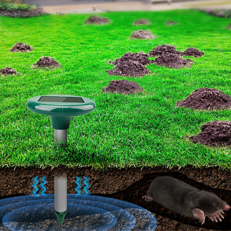 Garde Outdoor Vole Repeller with Solar Power for Gardens Mole Vole Rodent Control