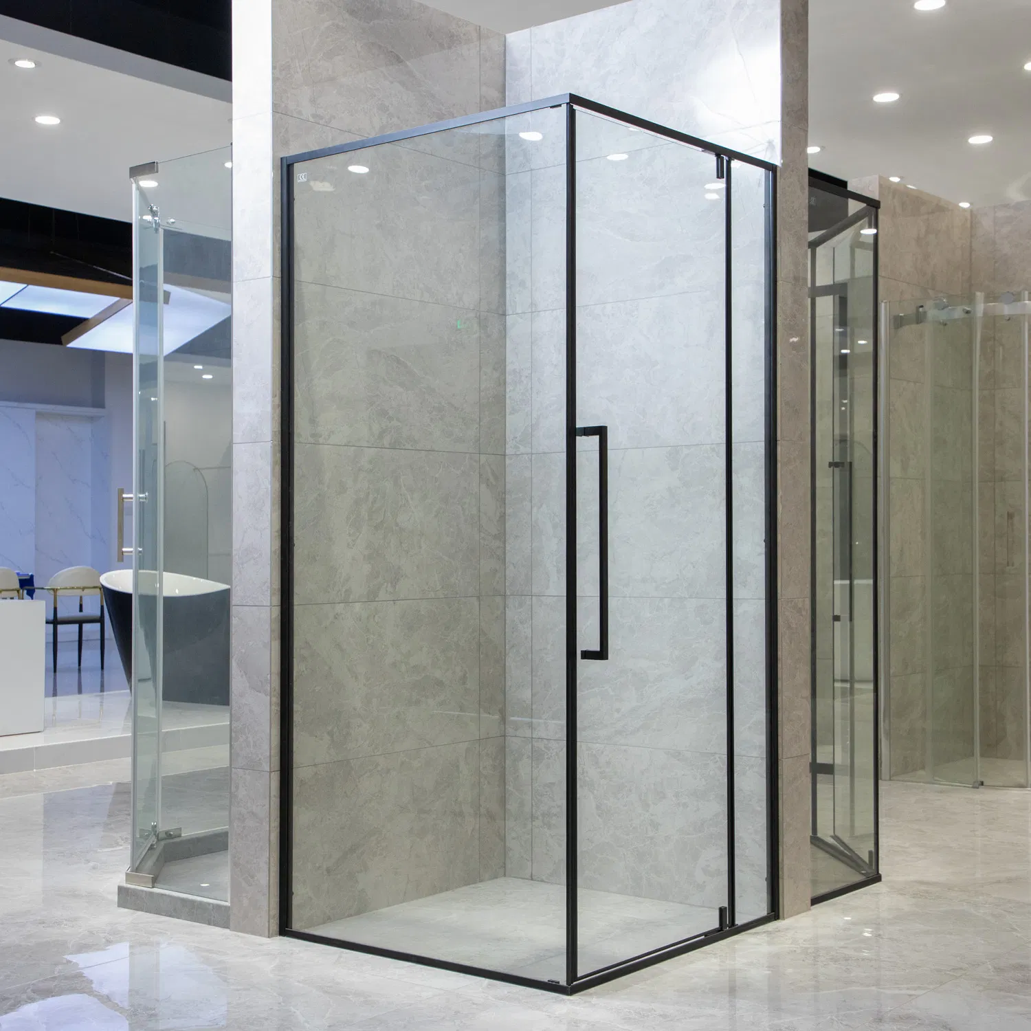 Classic Bathroom Shower Enclosure with Frosted Glass and Hinge Door
