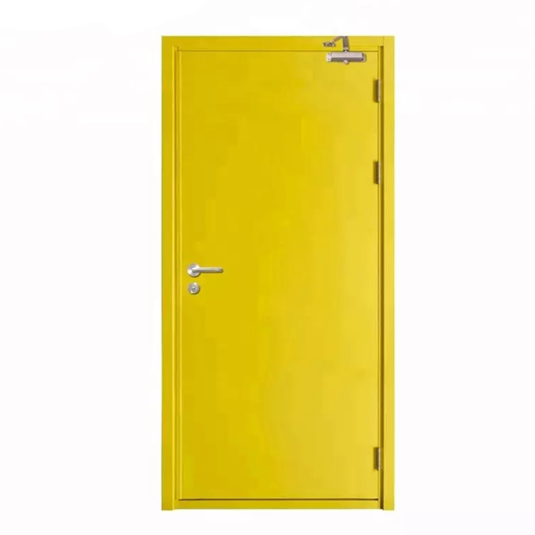 Self-Closed Mild Steel Fire Rated Exit Doors Commercial Building Anti Fire Metal Doors with Door Closer