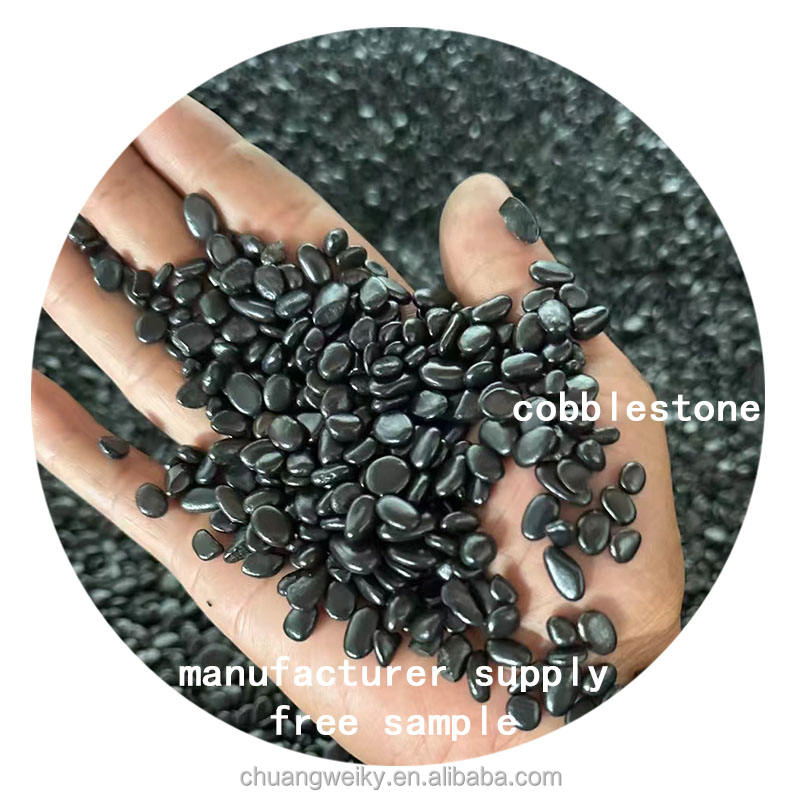 Small Shiny Black Color Cobble Polish Garden Landscape River Black Pebble Stone