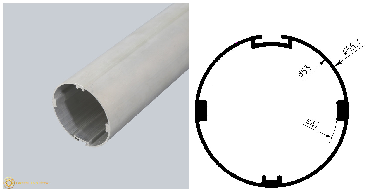 Gl1080 50mm Aluminium Alloy Roller Tube of Roller Shades