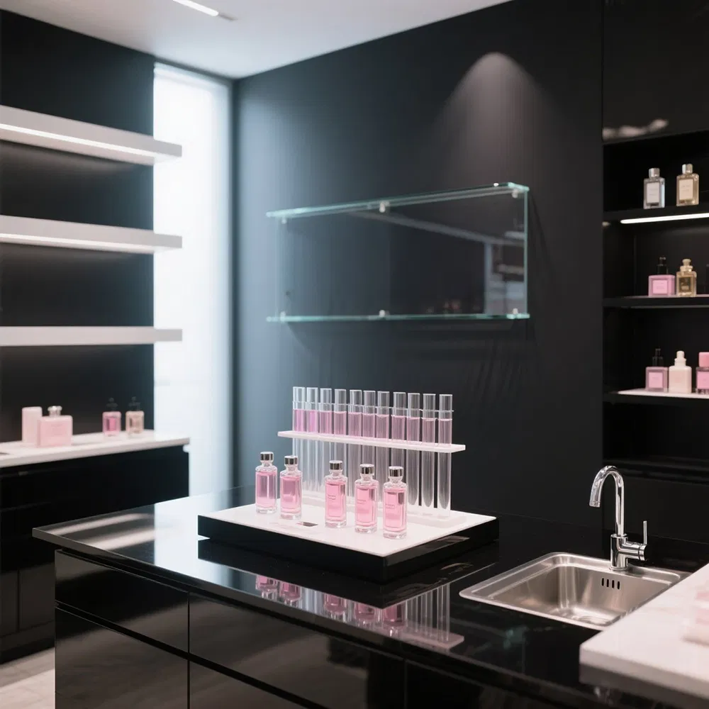 Cosmetic Display Perfume Rack Showcase Cabinet Makeup Beauty Skincare Stand