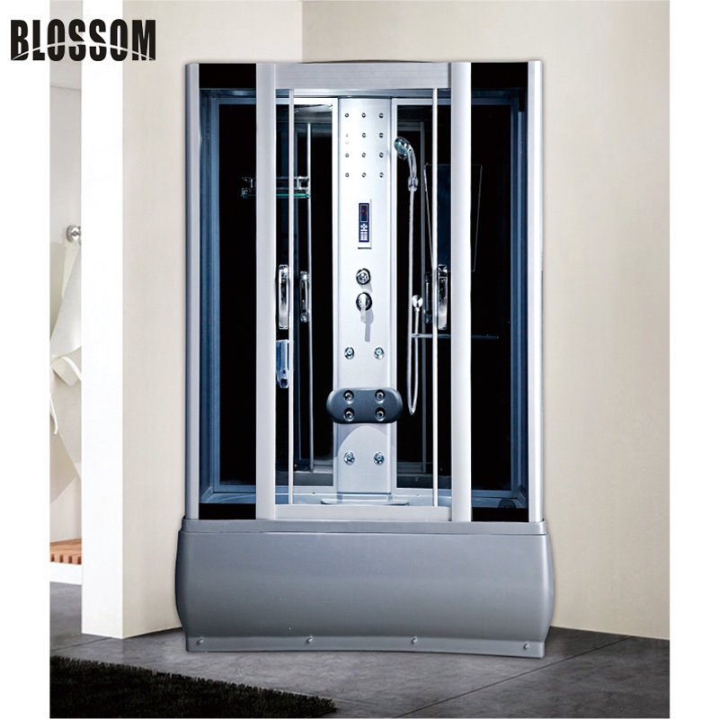 Sliding Clear Glass Massage Offset Steam Complete Shower Room