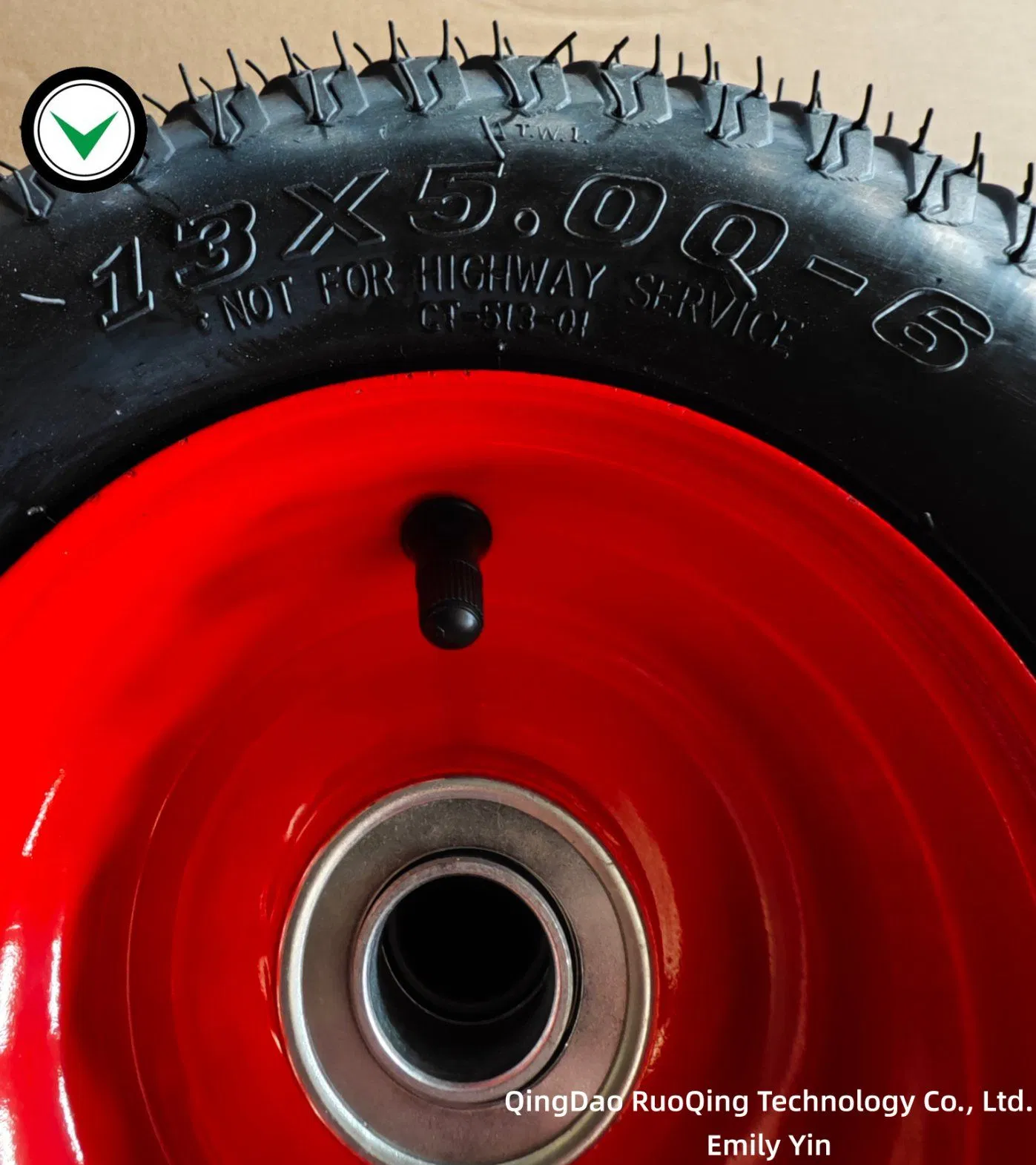 13X5.00-6 Tt/Tl 6pr 60psi Lawn Mower Turf Wheel with 1" Deep Groove Bearing