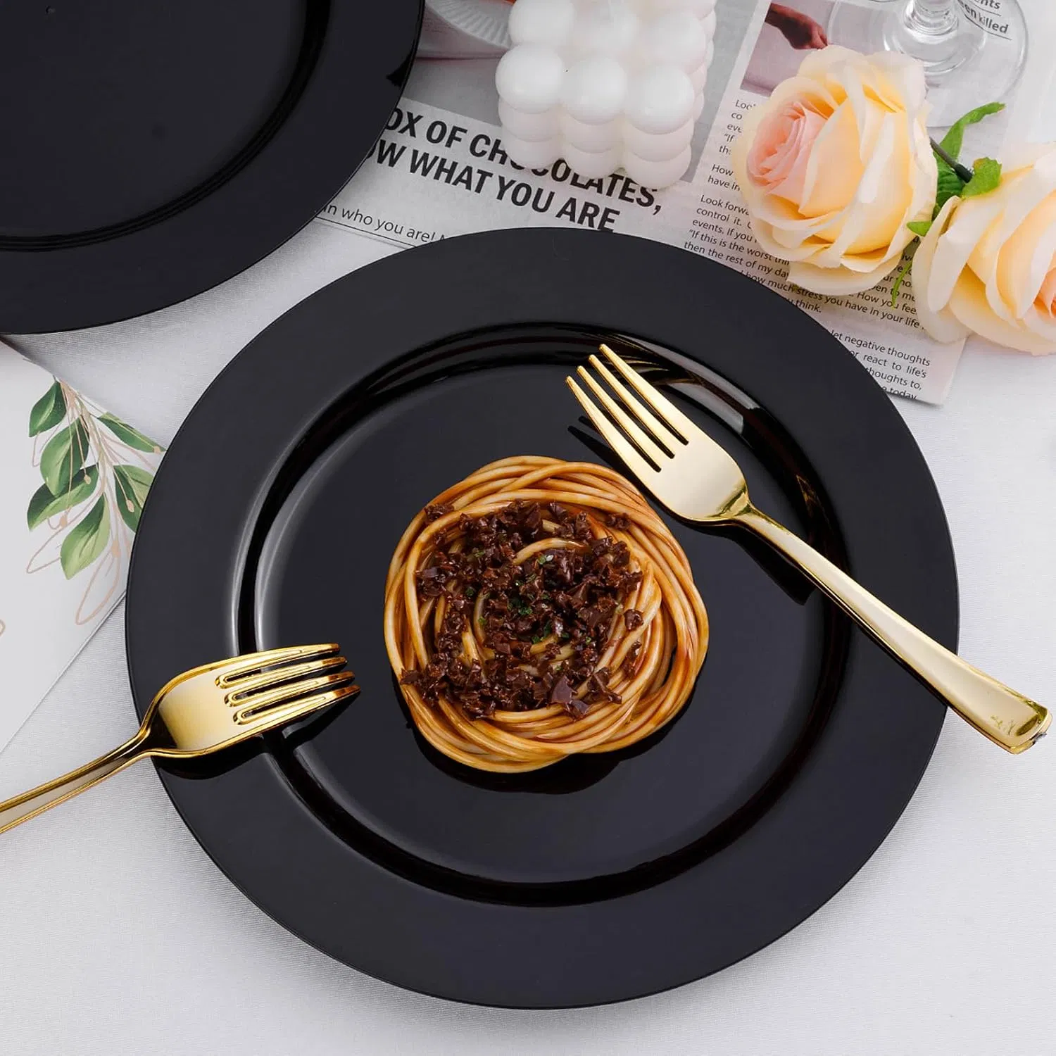 Black Disposable Plates