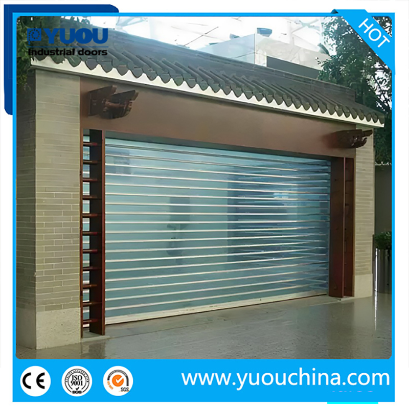 Commercial Shop Plastic / Crystal / Polycarbonate Transparent Roller Shutter Door